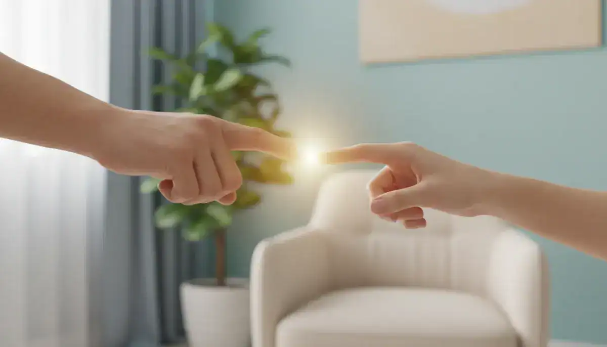 Çift terapisi sürecinde terapist eşliğinde sakin bir şekilde konuşan çift