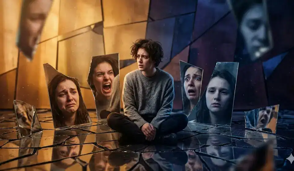 borderline ne demek – duygusal dalgalanmayı gösteren soyut illüstrasyon