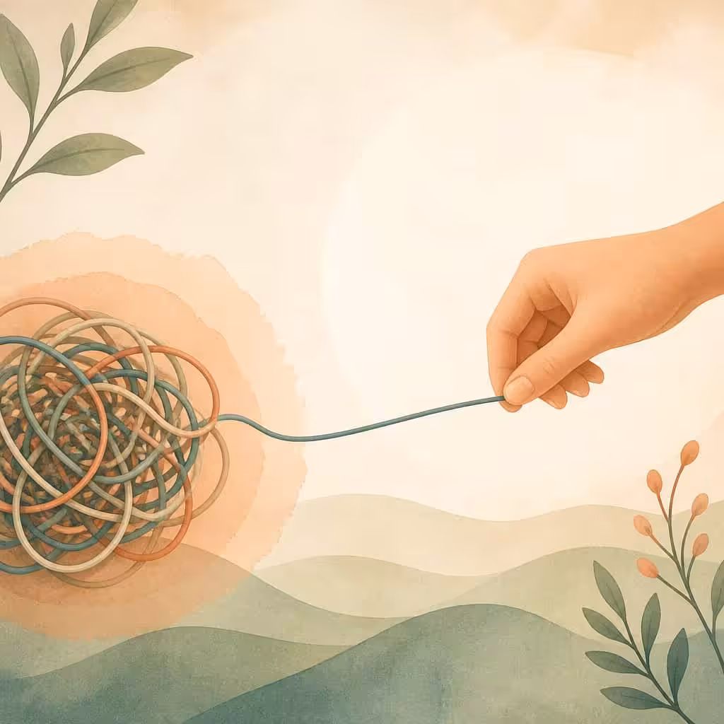 Ruminasyon döngüsünü kırma adımlarını temsil eden görsel