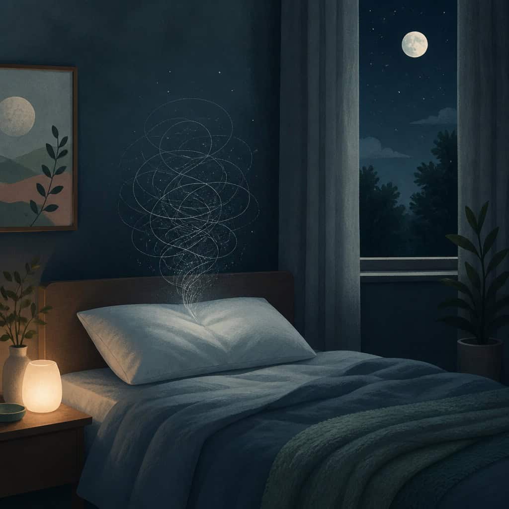Ruminasyonun uykuya geçişi zorlaştırmasını gösteren gece görseli